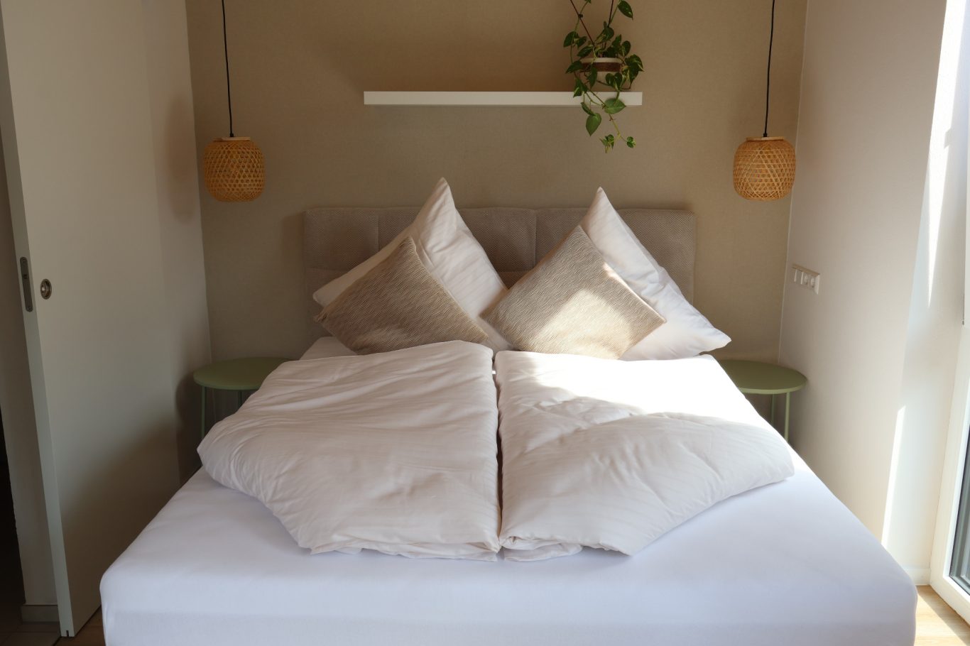 Schlafzimmer der Ferienwohnung Rebenglück